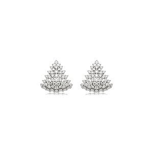 Brinco triangular moissanite prata 925