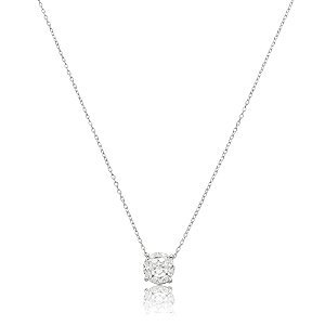 Colar corrente ponto de luz redondo moissanite 10 mm prata 925