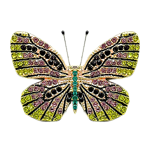 Broche magnético borboleta cristais lilás m