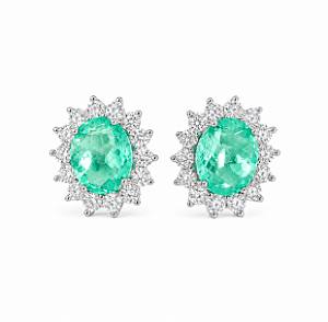 Brinco Moissanite Oval Turmalina Fusion em Prata 925 Elaine Palma